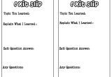 Exit Slips Template Teachers United Exit Slips for Student Lesson Reflections