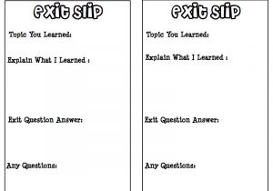 Exit Slips Template Teachers United Exit Slips for Student Lesson Reflections