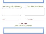 Exit Slips Template Tween Teaching Parent Contact Log and Exit Slip Sheets