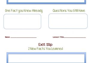 Exit Slips Template Tween Teaching Parent Contact Log and Exit Slip Sheets