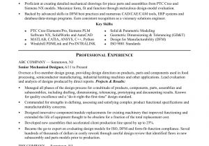 Experienced Mechanical Engineer Resume Sample Resume for An Experienced Mechanical Designer