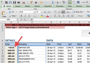 Export Access Data to Excel Template How to Import Share Price Data Into Excel Market Index