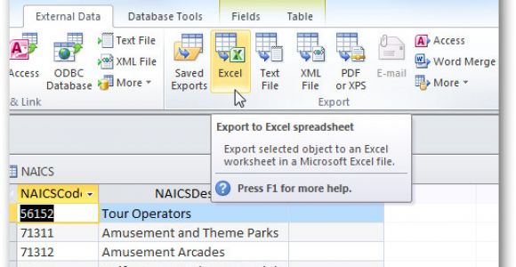 Export Access Data to Excel Template Share Access Data with Excel In Office 2010
