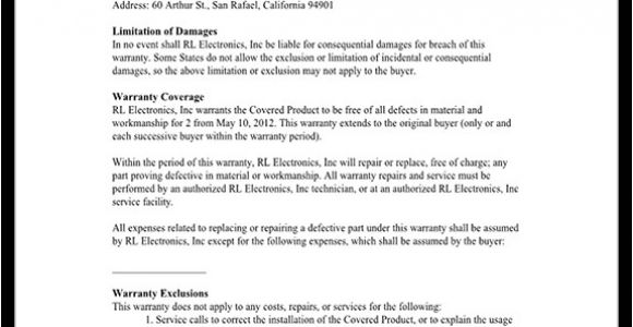 Extended Warranty Contract Template Warranty Agreement Template Warranty Agreement with Sample