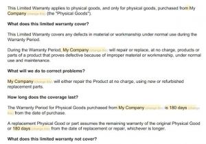 Extended Warranty Contract Template Warranty Disclaimer Sample Template Disclaimkit