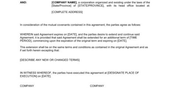Extension Of Contract Template Extension Of Agreement Template Word Pdf by Business