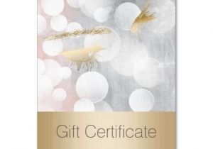 Eyelash Extension Gift Certificate Template Silver Gold Eyelash Extensions Gift Certificates Paper