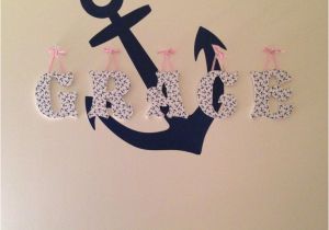 Fabric Covered Letters for Nursery Nautical Anchor Fabric Covered Wodden Letters for Baby