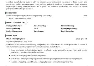 Fabrication Engineer Resume Sample Manufacturing Resume Examples Best Resume Collection