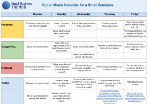 Facebook Posting Schedule Template social Media Calendar Template for Small Business