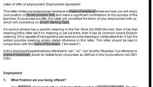 Fair Work Australia Employment Contract Template Full Time Employment Contract Template Fair Work