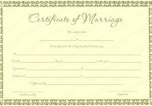 Fake Marriage Certificate Template Banana Gold Colored Marriage Certificate Template