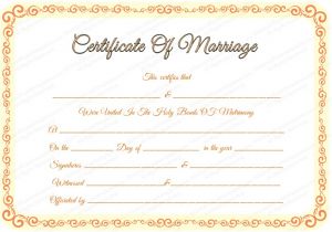 Fake Marriage Certificate Template Marriage Certificate Template Certificate Templates