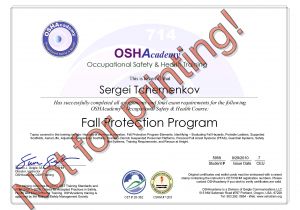 Fall Protection Certification Template Hse Certification