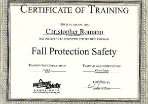 Fall Protection Certification Template Training Certificates Template Choice Image Avery
