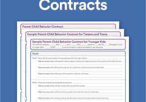 Family Behavior Contract Template Download Parent Child Behavior Contracts Behavior