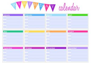 Family Birthday Calendar Template Birthday Calendar Calendar Template Free Premium