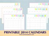Family Calendar Template 2014 Free Printable Colorful 2014 Calendars by Shining Mom