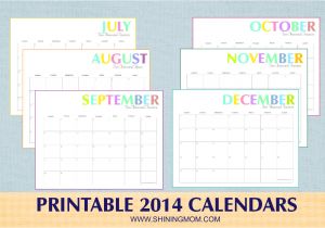 Family Calendar Template 2014 Free Printable Colorful 2014 Calendars by Shining Mom