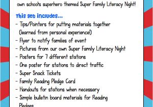 Family Reading Night Flyer Template Buzzing with Ms B Super Family Literacy Night Superhero
