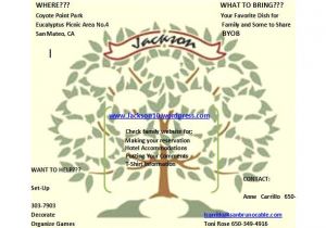 Family Reunion Flyer Template Word the Jackson Family 39 S 2010 Reunion Webpage Save the Dates