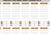 Fantasy Football Email Template Fantasy Football 2016 Draft Board My Excel Templates