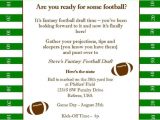 Fantasy Football Email Template Fantasy Football Superbowl Birthday Party Printable Invitation