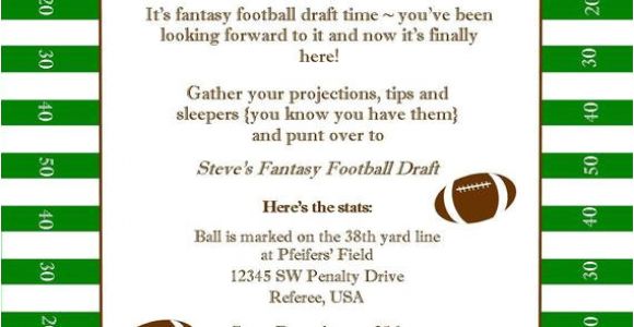 Fantasy Football Email Template Fantasy Football Superbowl Birthday Party Printable Invitation