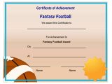 Fantasy Football Email Template Printable Sports Certificates Sampleprintable Com