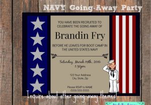 Farewell Party Invitation Card for Teachers Military Going Away Party Navy Farewell Invitation with