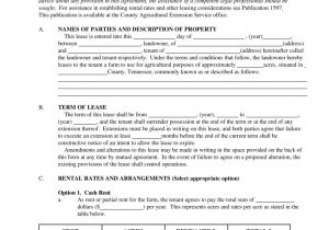 Farm Land Rent Contract Template Free Tennessee Farm Lease Agreement Template Pdf