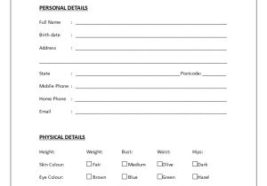 Fashion Model Contract Template Model Application form Download This Model Application