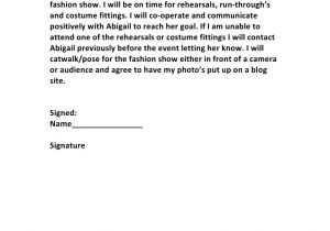 Fashion Model Contract Template Model Contract