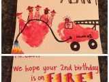 Father S Day Easy Card Ideas Firefighter Birthday Card Firefighter Handprint and Fire