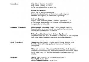 Fbla Job Interview Resume Example High School Resume Examples High School Resume Student