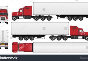 Fcpx Trailer Templates Big Truck Trailer Vector Template Semi Stock Vector