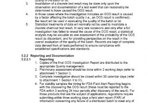 Fda sop Template Oos Out Of Specification