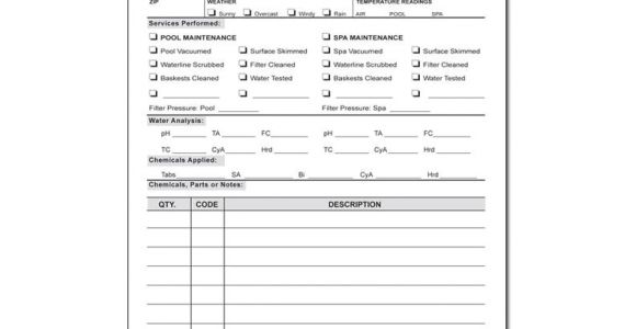 Field Ticket Template Spa Pool Business Invoice forms Work order Designsnprint