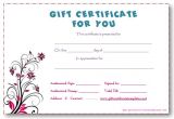 Fill In Gift Certificate Template Business Gift Certificate Template