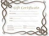 Fill In Gift Certificate Template Simple Gift Certificate Templates