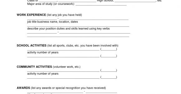 Fill In the Blank Resume 13 Best Images Of Simple Resume Worksheet College Brag