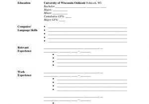 Fill In the Blank Resume for Highschool Students Fill In the Blank Resume Template for Highschool Students
