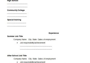Fill In the Blank Resume Template for Highschool Students 46 Blank Resume Templates Doc Pdf Free Premium