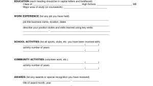 Fill In the Blank Resume Worksheet 13 Best Images Of Simple Resume Worksheet College Brag