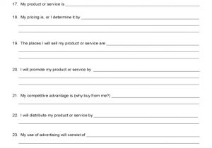 Fill In the Blanks Business Plan Template Pdf Sba Blank Business Plan form Free Download