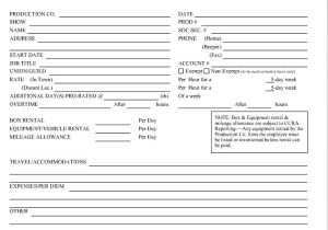 Film Crew Contract Template Student Film Production forms What Types Of forms and