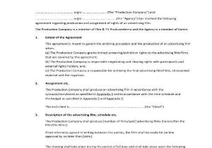 Film Director Contract Template 7 Film Production Contract Templates Pdf Word Free