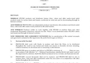 Film Director Contract Template Adult Film Production Agreement Legal forms and Business