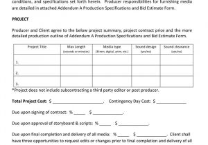 Film Editor Contract Template Video Production Contract 6 Printable Contract Samples