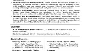 Film Student Resume Careerperfect Academic Skill Conversion Film and
